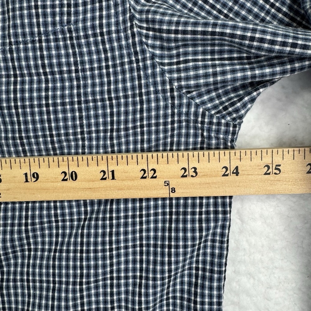 Nautica Jeans Company Button Down Mens Large Blue White Gingham Long Sleeve - Picture 8 of 10